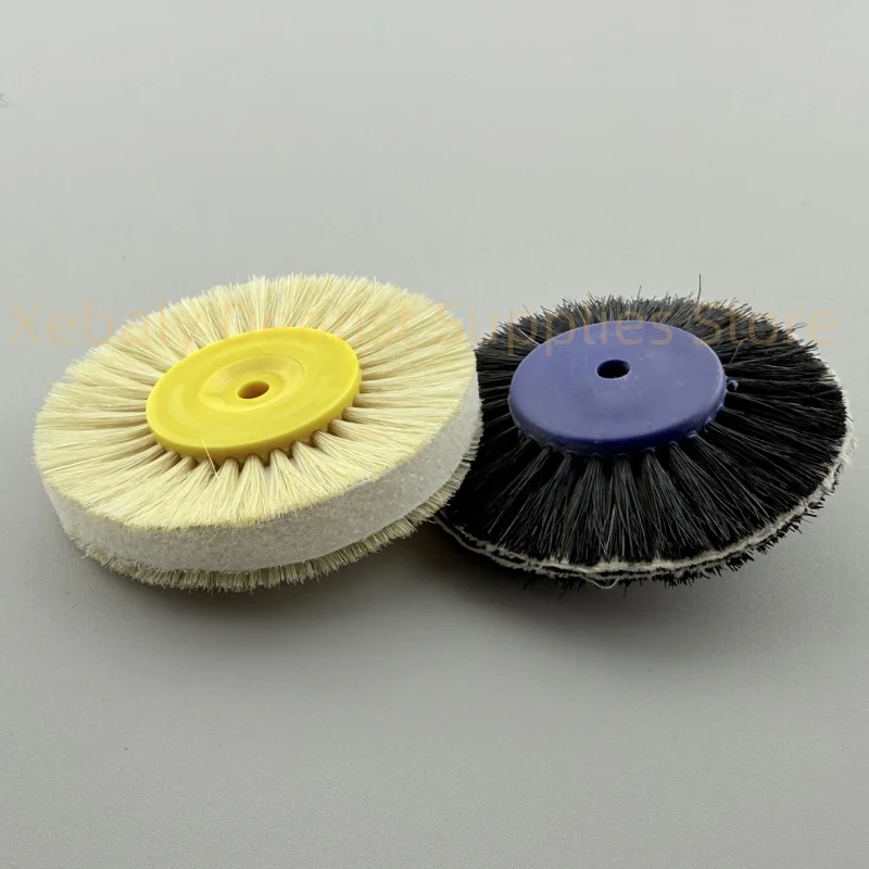 10 pezzi spazzole per levigatura e lucidatura dentale setole bianche nere diametro 80 mm spazzola per lucidatura materiali da laboratorio strumenti per dentisti