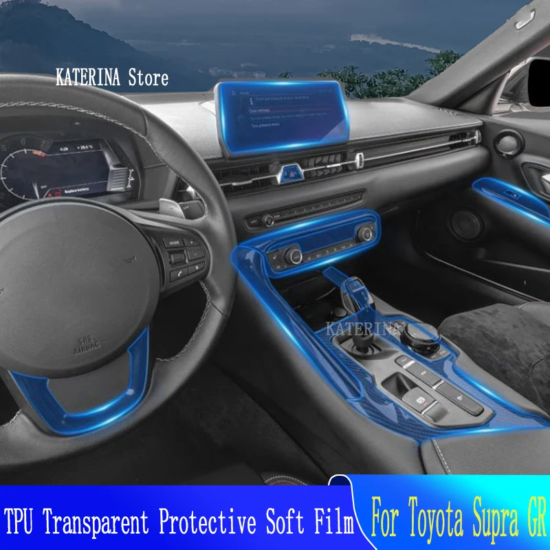 

For Toyota Supra GR(2020-2023)Anti-scratch Car Interior Center Console Navigation Transparent TPU Protective Film