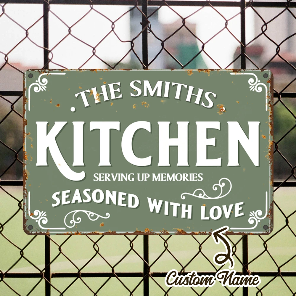 

2D Flat, Custom Kitchen Sign Metal Wall Art Sign Easy To Hang For Outdoor Farmhouse Bar Plaque Decoration Ideal Gift Decoration