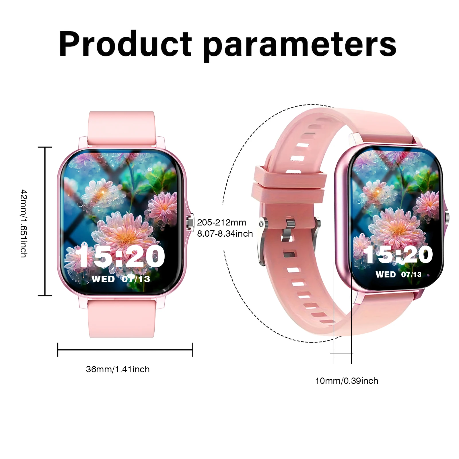 Drahtlose Damen-Smartwatch, Bluetooth-Anrufe, Multi-Sport-Modus, kompatibel mit Android und iPhone