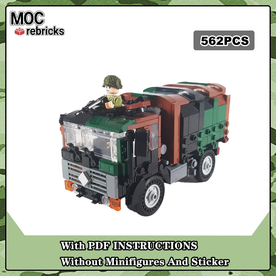 MOC Renault TRM 2000 Small particles Assembly Building Block Model Army Weapon Tactical Truck Bricks Set Toys Children's Gifts