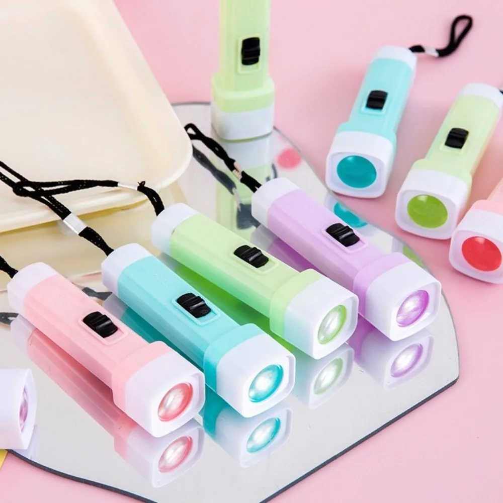 5/10Pcs New Macaron Color LED Mini Flashlight Keychain Torch Strong Light Light LED Flashlights Portable Lighting Guest Gift