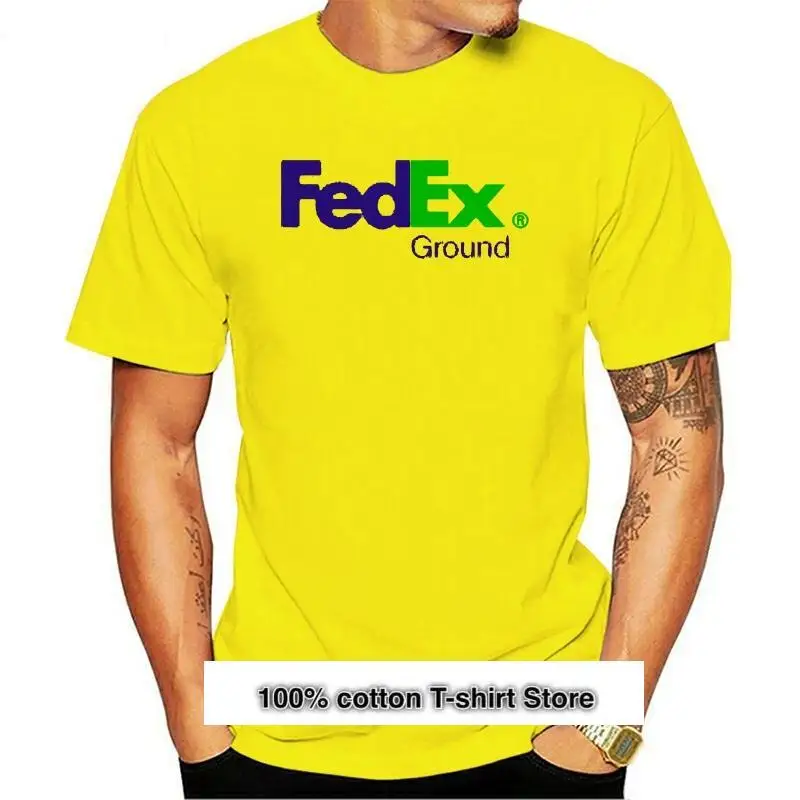 Fedex Ground-Camiseta de manga corta para hombre y mujer, camisa de algodón con cuello redondo, color negro, a la moda