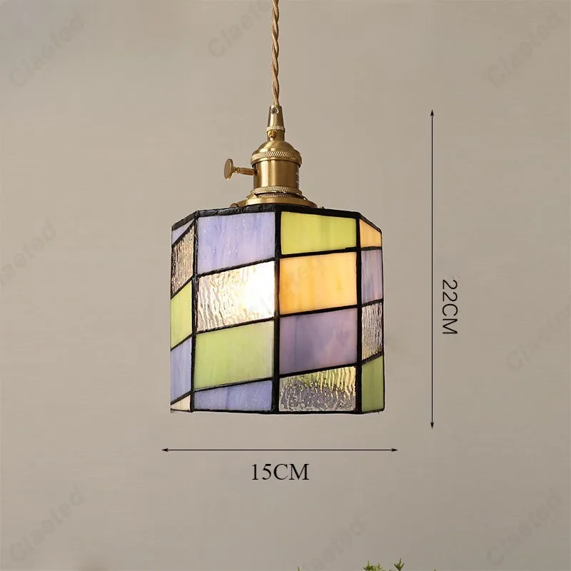 Vintage Creative LED Colored Glass E27Pendant Light for Bedroom Bedlight Dining Room Bar Atmosphere Decoration Lighting Fixtures