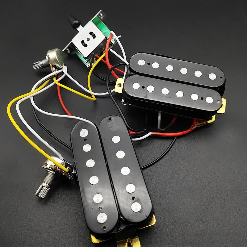 

Black Complete Integrated Wiring Harness Set with Humbucker Pickups & Pots ST Guitar Guitar Upgrade Parts