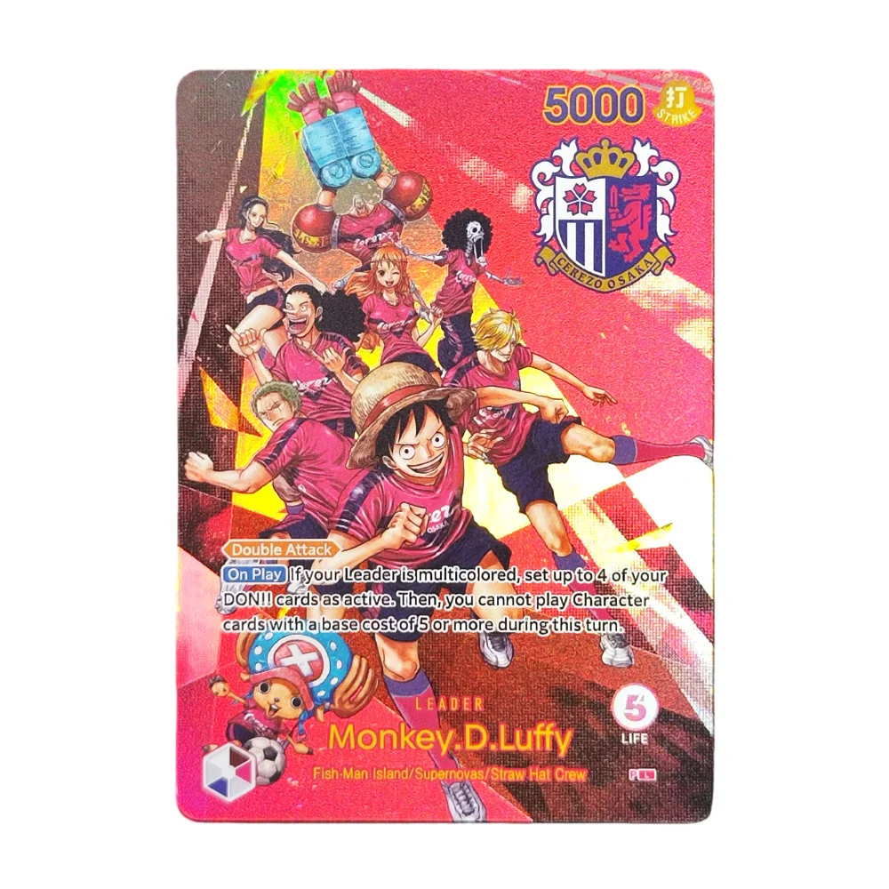 

DIY One Piece Card Game football Monkey D Luffy Leader Collection English TCG Anime Game Cards