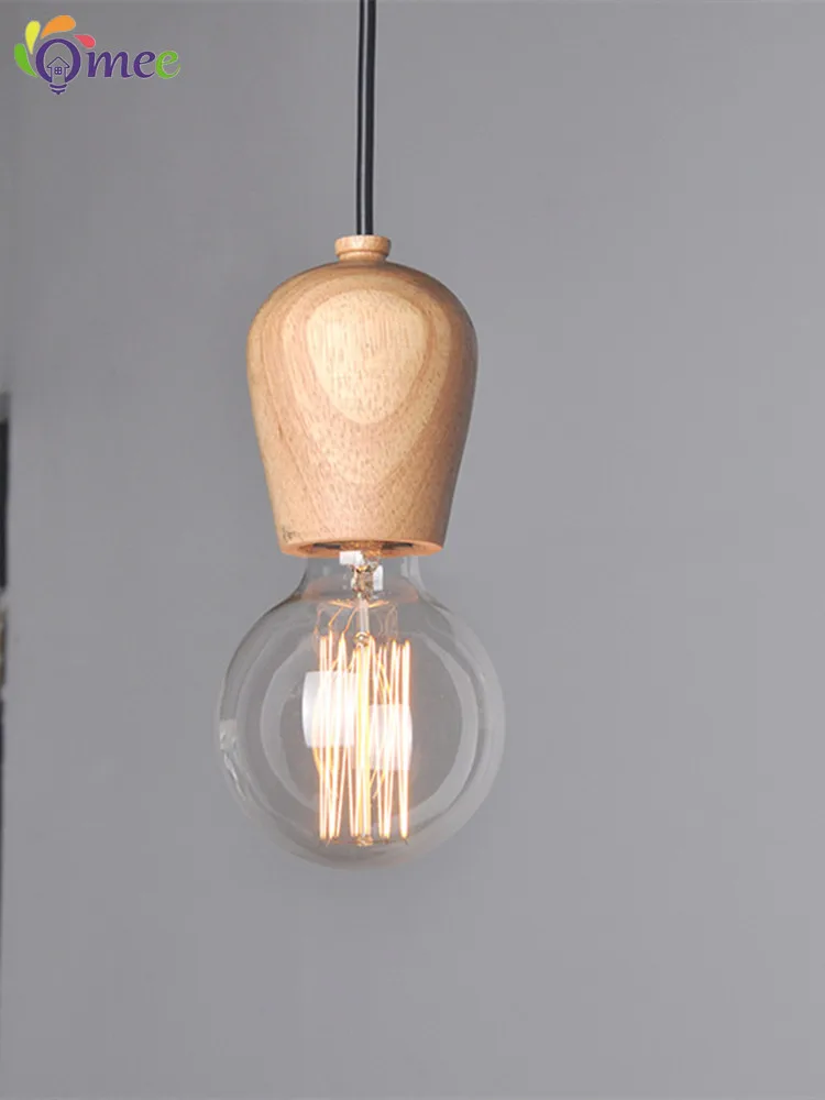 Omee Vintage Edison Led Holz Anhänger Lampen Restaurant Anhänger Licht Bar Beleuchtung Verwenden E27 Birne Energiesparende Lampe esszimmer