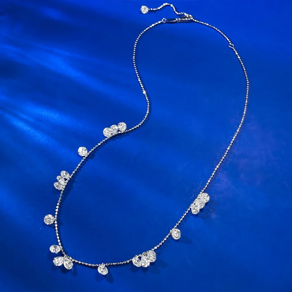 Yaranyan 100% 925 Sterling Silver Round Cut Lab Sapphire Gemstone Sparkling Fine Pendant Necklace For Women Jewelry Wholesale