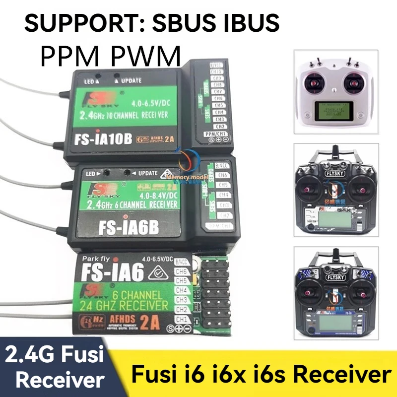 FUSI I6/i6X/i6S Fpv Receiver  Compatible with RC Cars Boats Drones,Including IA6/ IA6B/ IA10B/ SBUS Support for Reliable Control