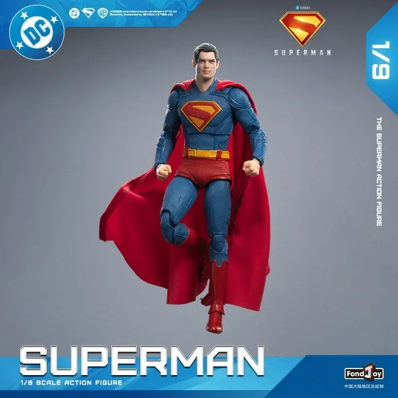 Fondjoy Figurka Akcji Superman DC w Skali 1/9, 100% Oryginalna Edycja Filmowa, Ruchoma, Kolekcjonerska Statuetka PVC, Zabawka na Prezent Świąteczny dla Fanów