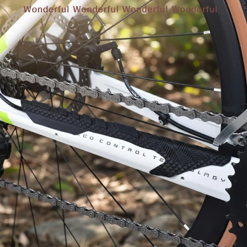 

Bike Silicone Chain Protection Sticker Set 2PCS Weather Resistant Lower Tube Chainstay Protector for Outdoor Cycling
