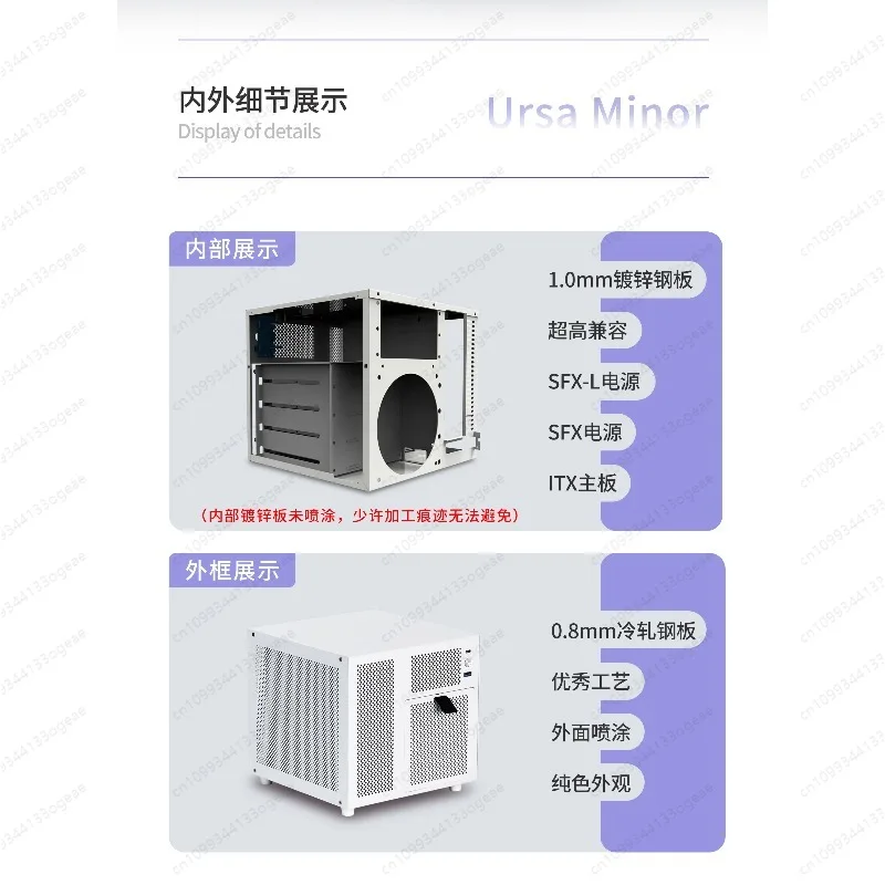 

4-дисковый корпус NAS Ursa Minor с объединительной платой, блок питания SFX/SFX-L, основная плата ITX Flying Bull Black Synology UNRAID