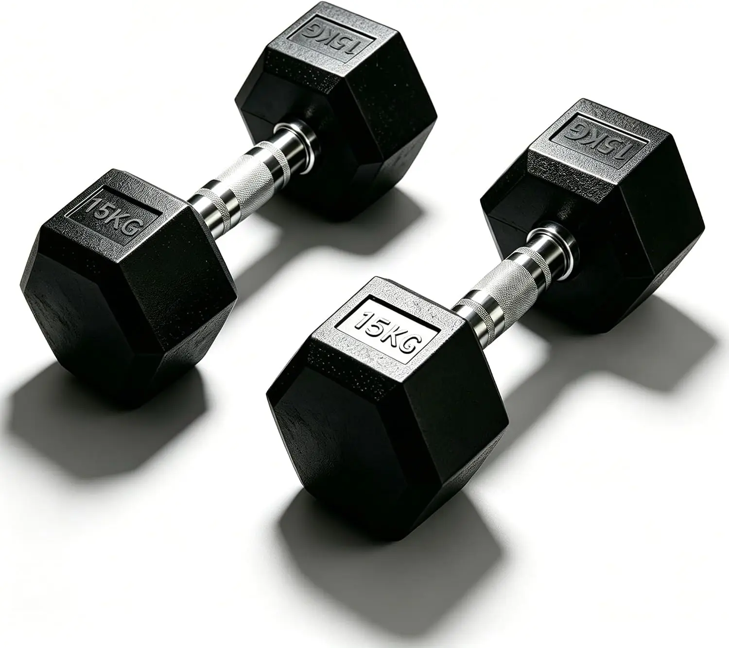 MCC Direct Professional Grade Rubber Hex Dumbbells - Anti-Roll, Noise-Reducing, Ergonomic Knurled Grip for Home Gym & Studio Strength Training 2 PCS dumbbells per set (1 PC dumbbell's weights image 3