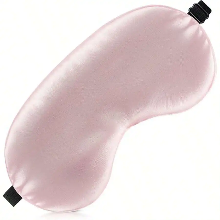 

Silk Sleep Eye Mask with Adjustable Elastic Strap, Soft Comfortable Night Shading Eye Cover for Men Women, Pink