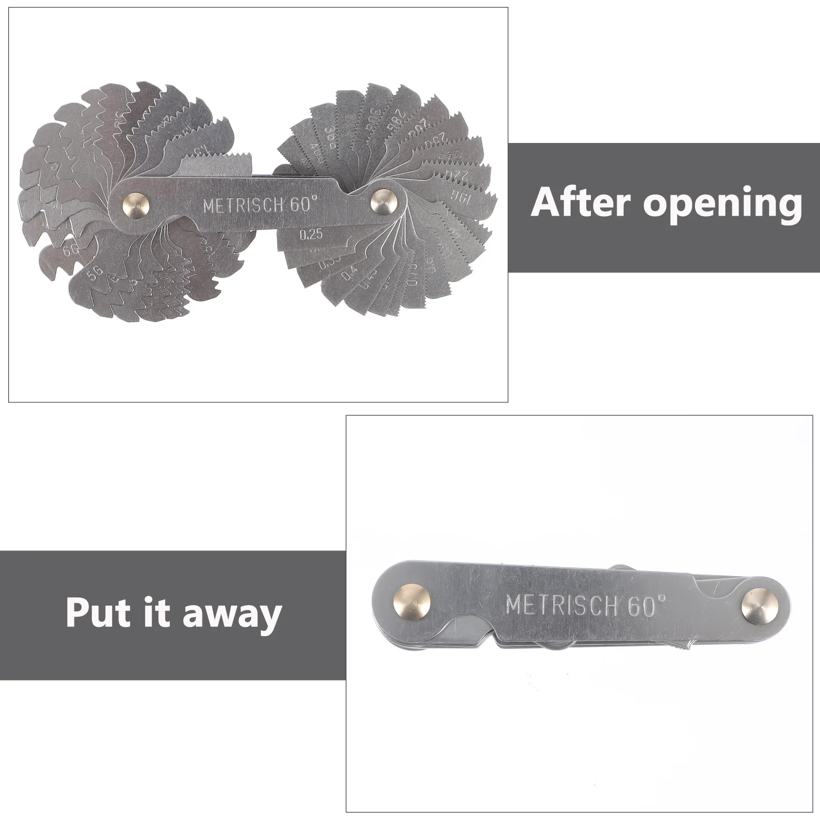 

4Pcs Stainless Steel Screw Pitch Gauge Magnetic Head Thread Plug Gauge Measuring Tool Durable Lightweight Measuring Tool