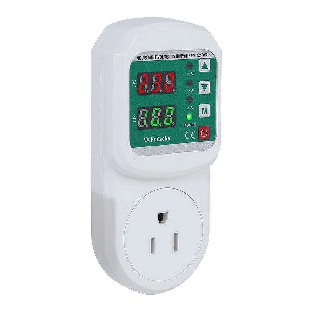 16A 230V For Auto For Reset Over Under Voltage Protector Socket Adjustable Current Limit For Motor For Refrigerator Air