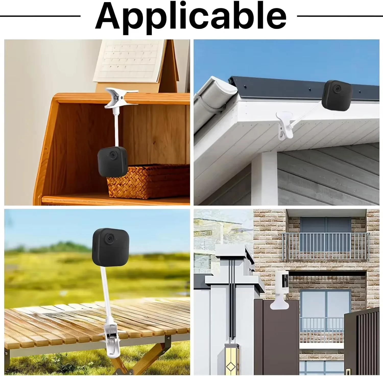 Flexible Baby Monitor Camera Bracket Suitable for Crib Outdoor Indoor Desktop Clip Universal 1/4'' Screw Cameras Mount Clamp image 6