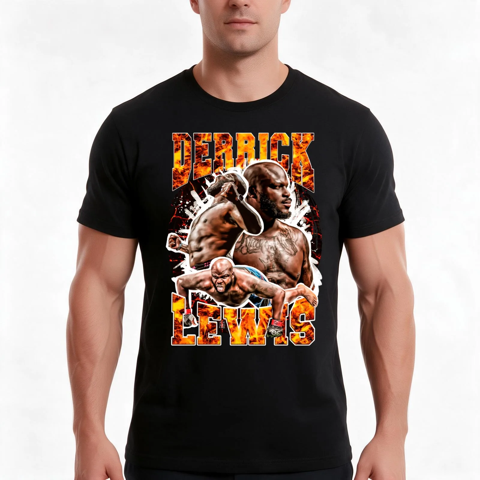 Derrick-Lewis T-Shirt, Summer Casual Cotton Tee, Oversized Streetwear Tops, Vintage Graphic Print, Loose Fit Short Sleeve