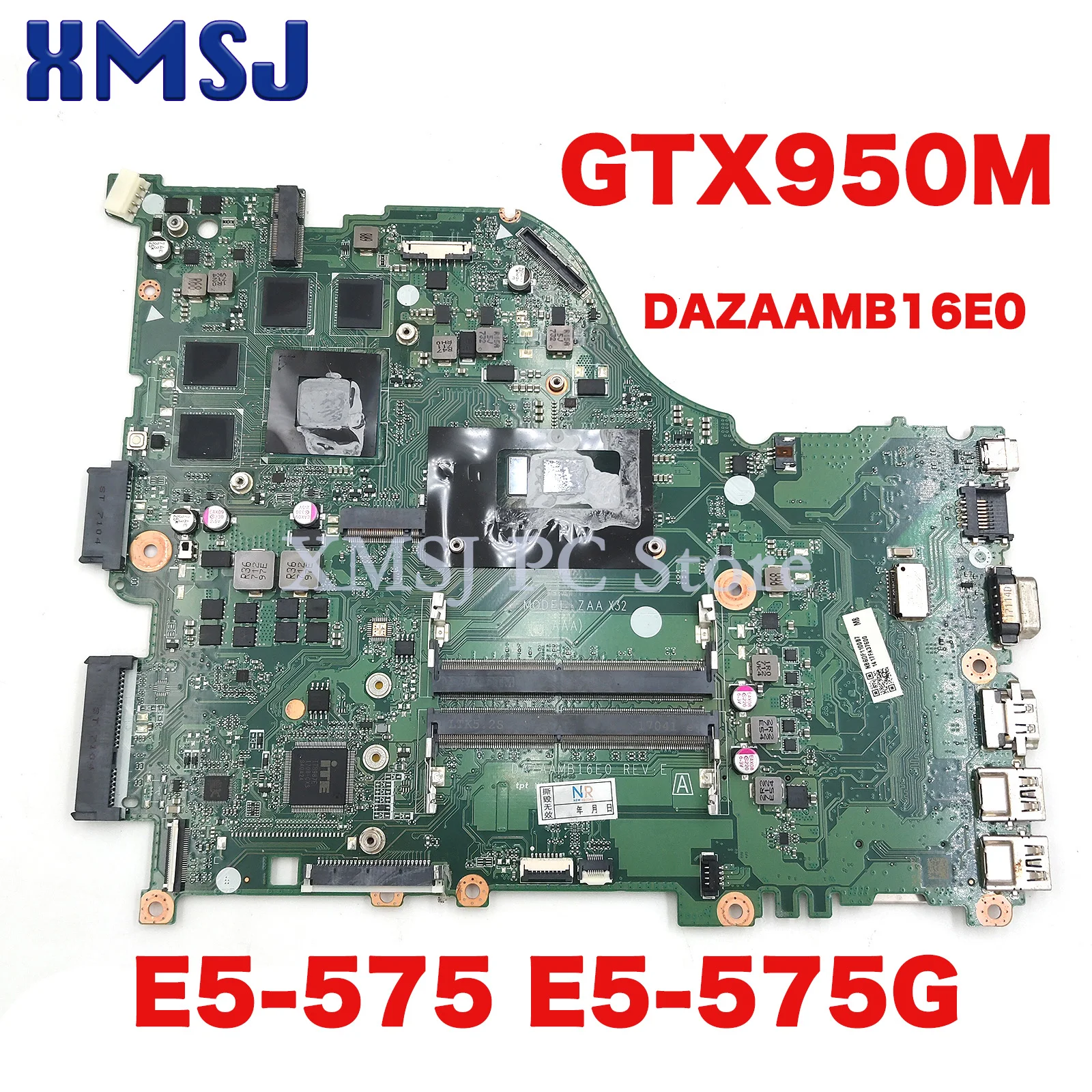 For Acer Aspire DAZAAMB16E0 E5-575 E5-575G F5-575G Laptop Motherboard With I5 I7 CPU GTX950M Graphics DDR4 Test Work