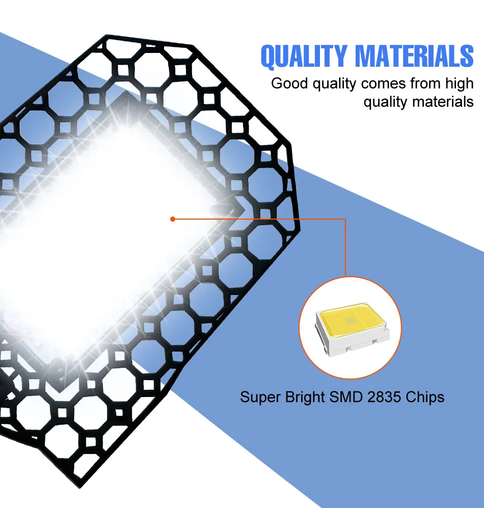 250W LED Bulb E27/E26 Lamp Garage Light AC 220V Folding Deformable High Bay Lamp 110V Spotlight Home Warehouse Workshop Basement