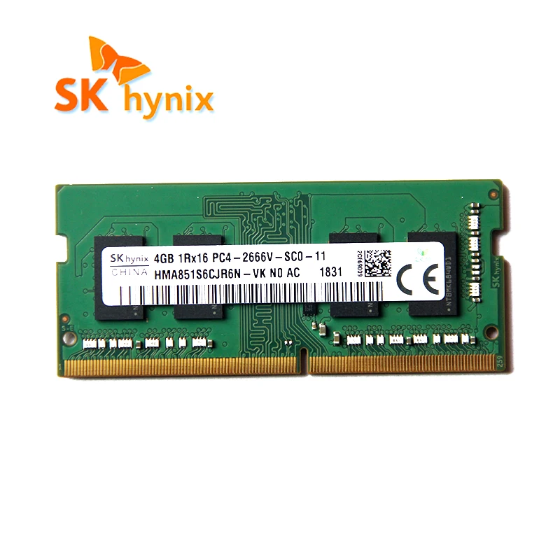 Memória do portátil do ddr4 de sk hynix ddr4 ram 4gb 1rx16 PC4-2666V-SC0-11 ddr4 4gb 2666mhz