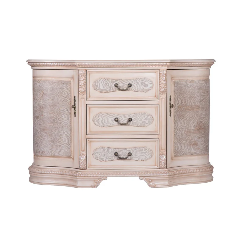 

European-style entrance Modern simple side cabinet American restaurant cabinet Wine cabinet Carved furniture
