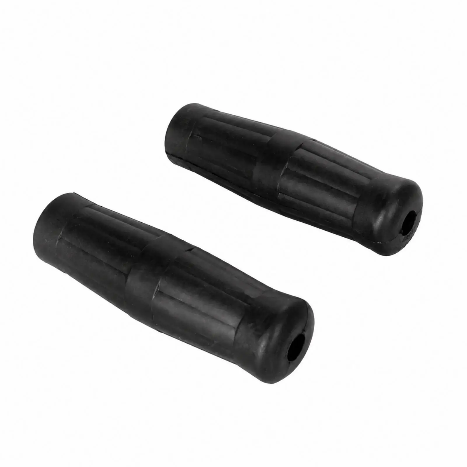 Rubber Motorcycle Handlebar Grip 22mm Retro Ribbed Black Cruiser Bike Grips for Motorbike Comfort Hold