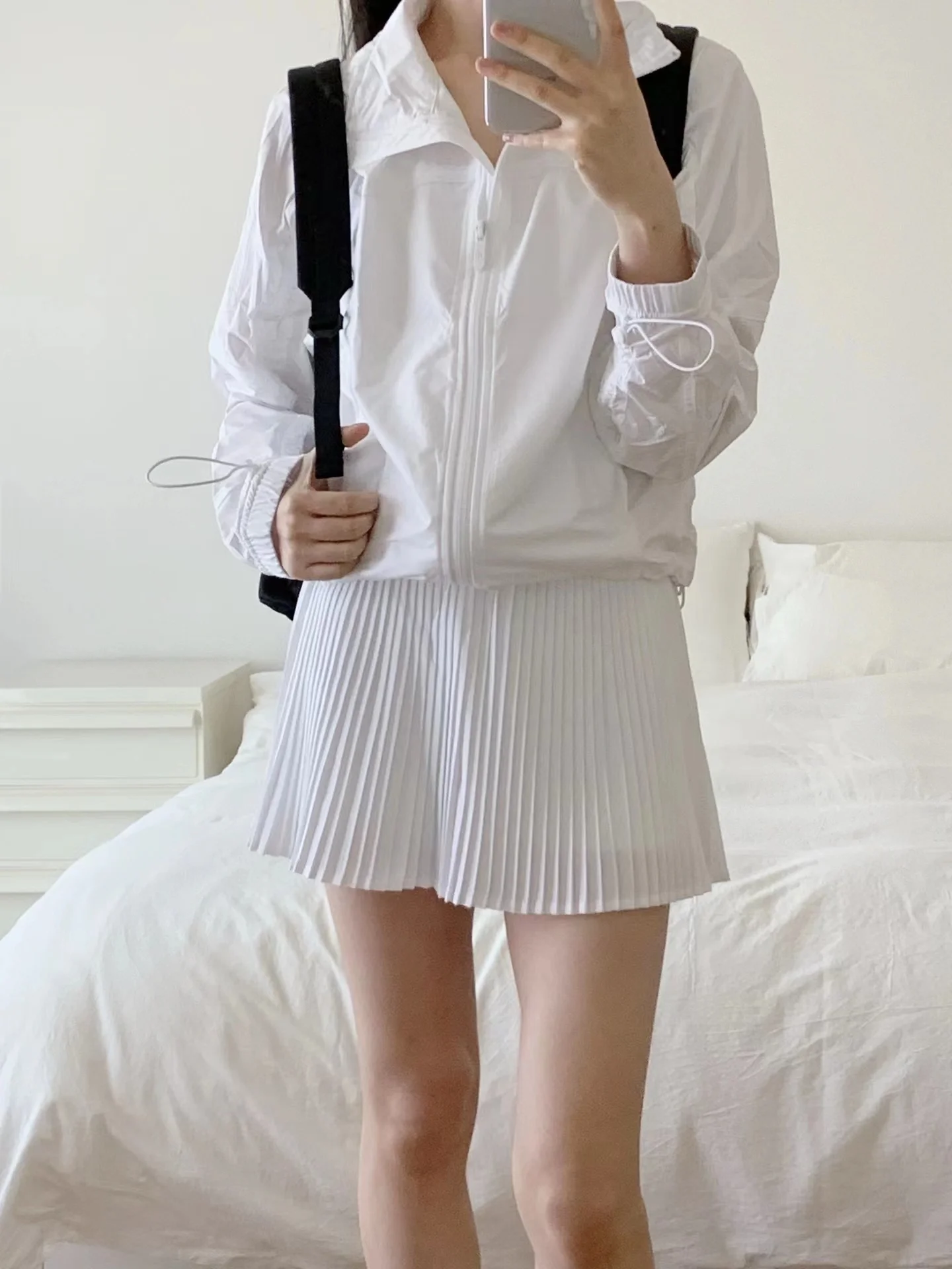 레몬 아이스 실크 자외선 차단 스포츠웨어 야외 통기성 쿨링 감각 여성 패션 숏 코트 긴 소매 후드