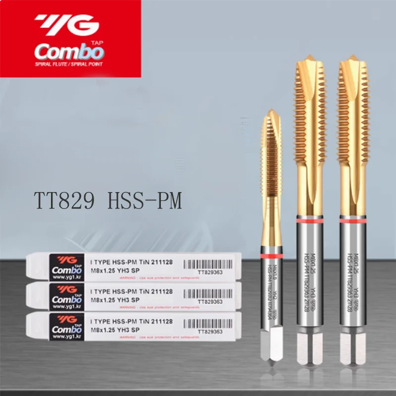 Korea original YG HSS-PM Spiral Pointed Tap Fluted M3 M4 M5 M6 Machine Thread Taps For High Hardness Quenched Tempered Material