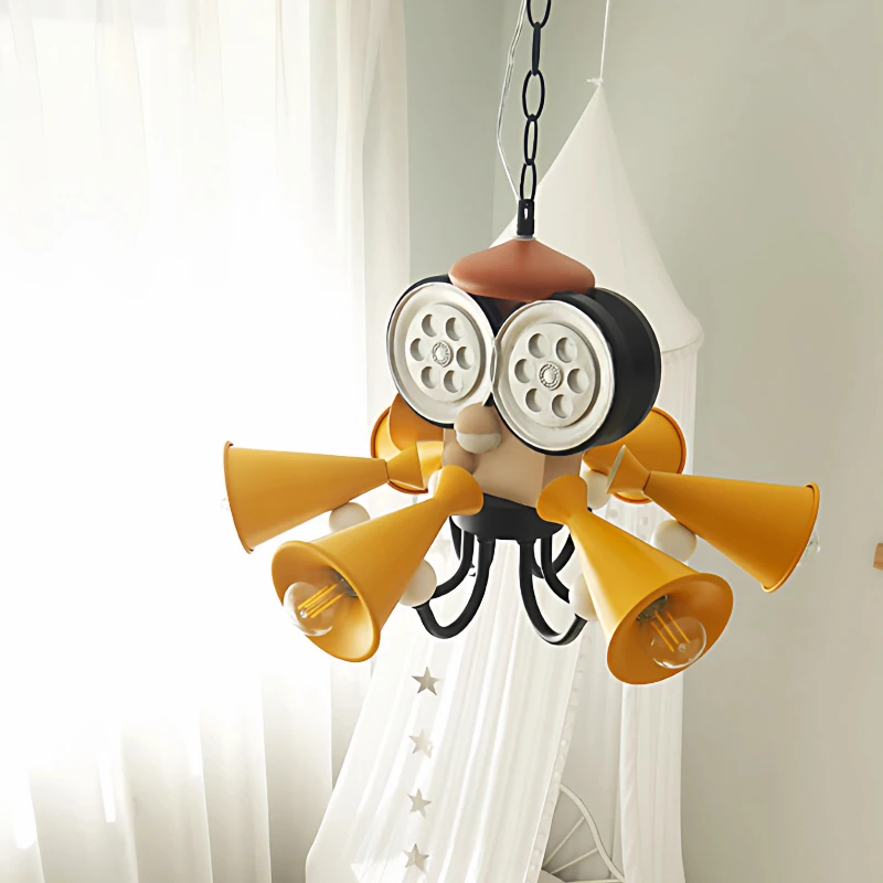 European Horn Shape Ceiling Chandeliers LED Lamps Children's Bedroom Creative Cute and Simple Pendant Lights Home Accessories