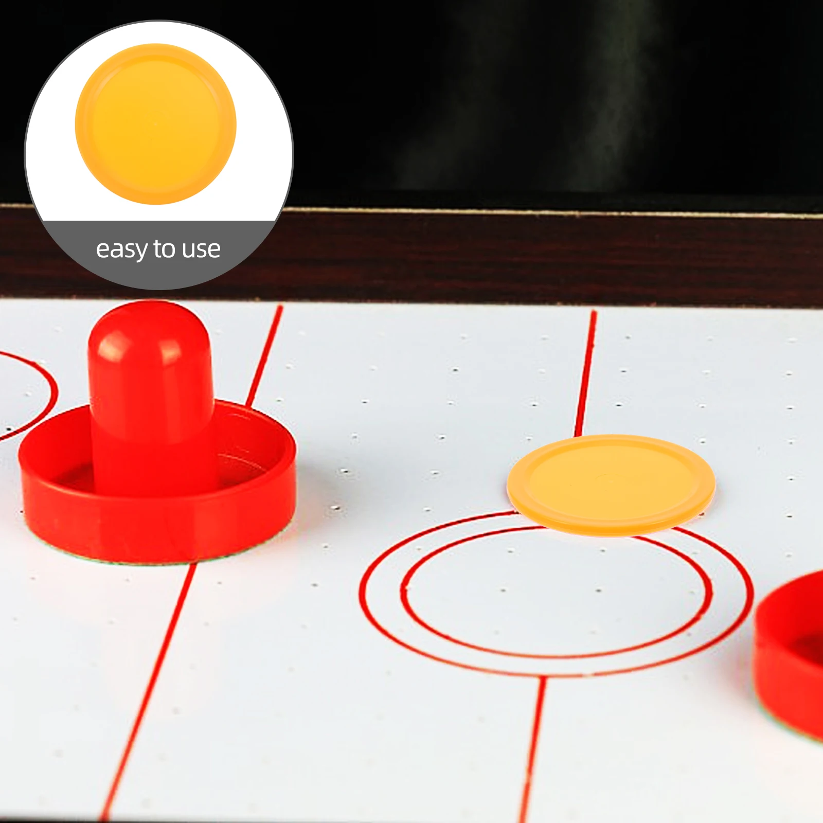 

10pcs Ice Hockey Pucks 64mm Orange Replacement Round Pucks Mini Tabletop Game Accessories Plastic Sports Indoor