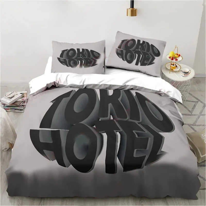 3D Print Tokio Hotel Bedding Set,Duvet Cover Comforter Bed Set Quilt Cover Pillowcase,King Queen Twin Size Boys Girls Adults