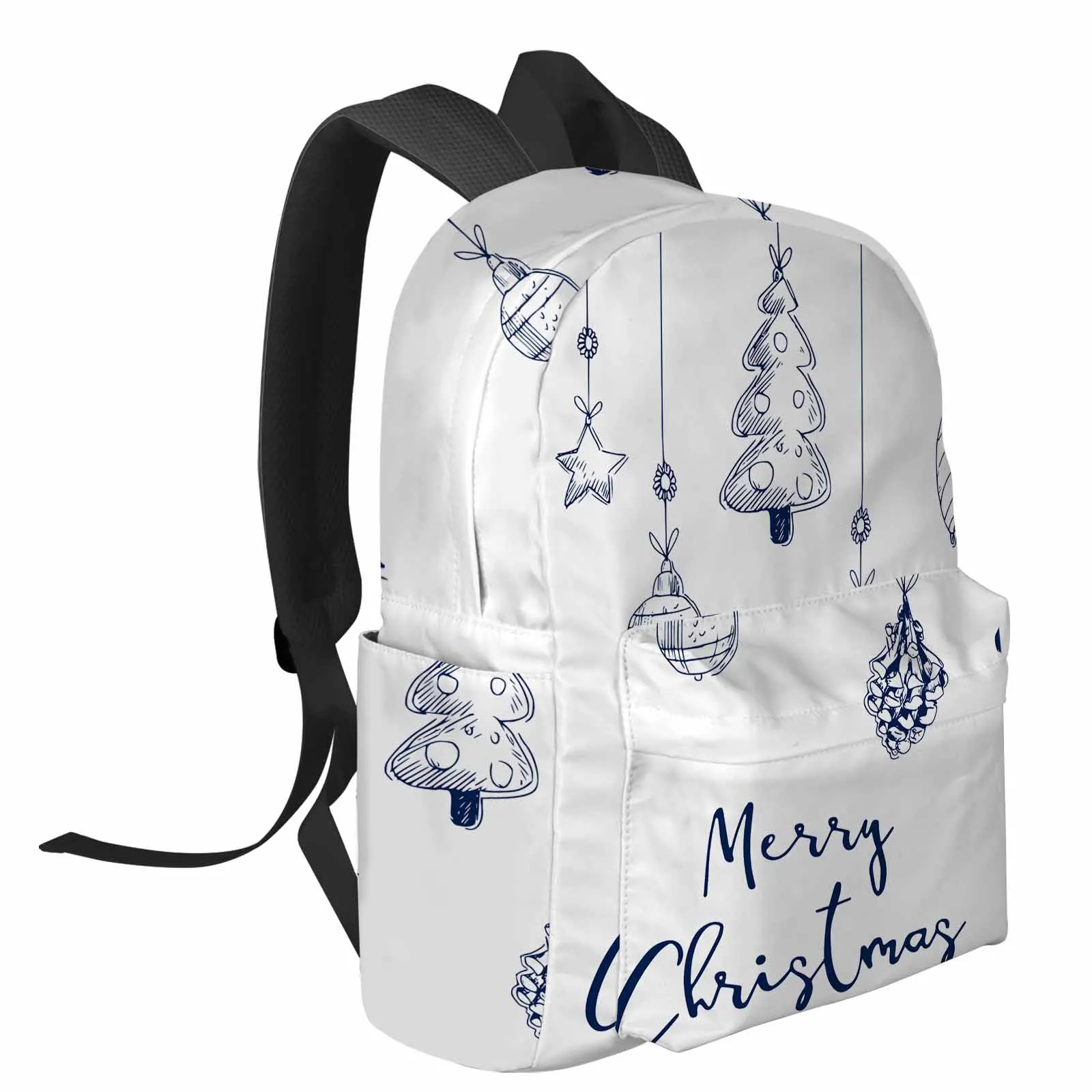 Christmas Tree Pine Trees With Retro Lines Backpack School Bags for Teenagers Students Laptop Bag Women's Casual Travel Backpack