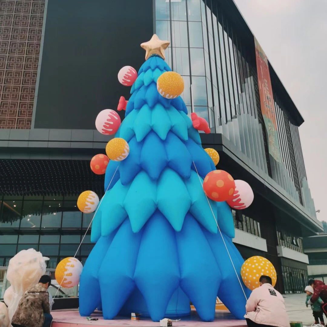 

Christmas Outdoor Decor Blue Lighting Inflatable Christmas Tree with Gifts