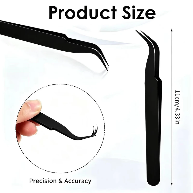 Stainless Steel Straight Curved Tweezers Colorful Pink Blue Purple DIY Eyelash Tweezer Nail Art Sticker Rhinestones Picking Tool