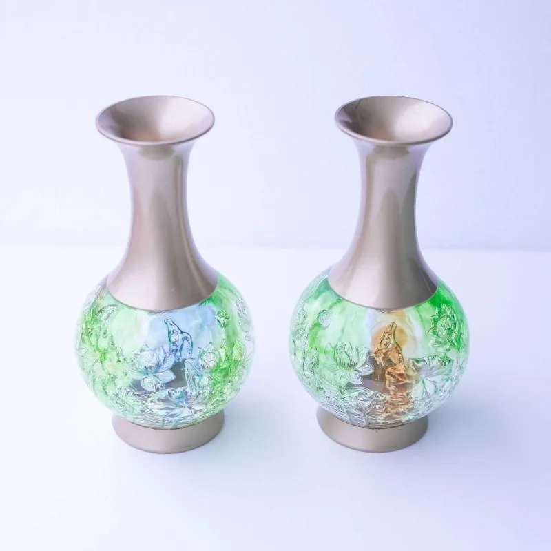 Lotus inner carving vase, ornament gift giving, handicraft home ornament, moral ornament
