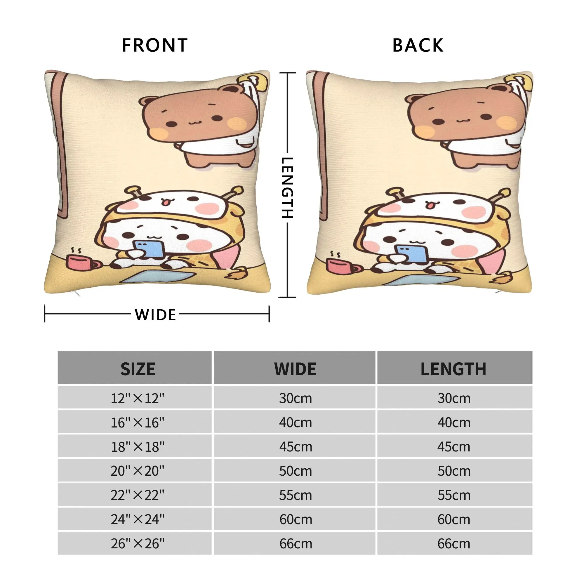 Panda Bubu Dudu Pattern Pillow Cover Pillow Case For Chair Sofa Home Decoration Cushion Cover Soft Design Pillowcases Gift