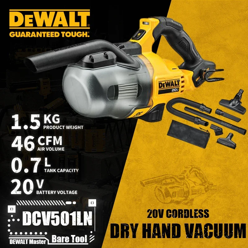 DEWALT DCV501LN Cordless Dry Hand Vacuum 20V Lithium Power Tools 46CFM 0.7L Bare Tool