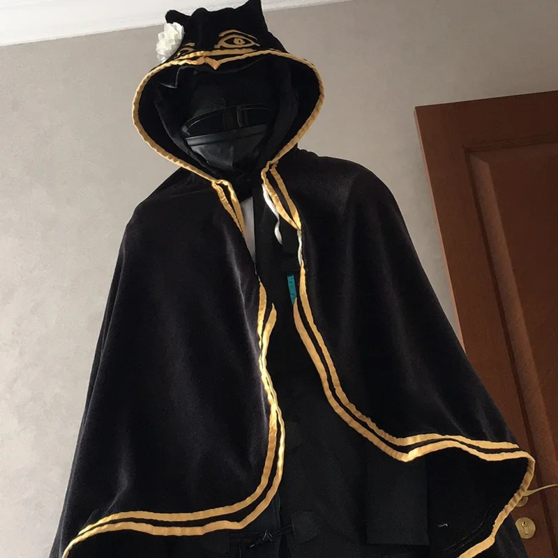 Anime Pepes Black Cat Cloak with Hood Soft Flannel Blanket Cosplay Shawl Air Conditioning Nap Cape Cute Room Wearable Throw