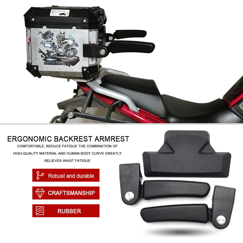 Motorcycle Aluminum Rear Box Passenger Armrest Fit For BMW R1250GS R1200 GS 1200 LC ADV F800GS F750GS F850GS Backrest Pad