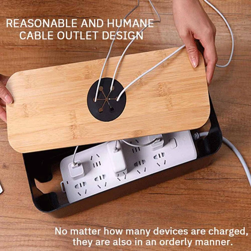 New Cable Storage Box Desktop Charging Cable Data Cable Storage Device Plug Socket Cable Management Device