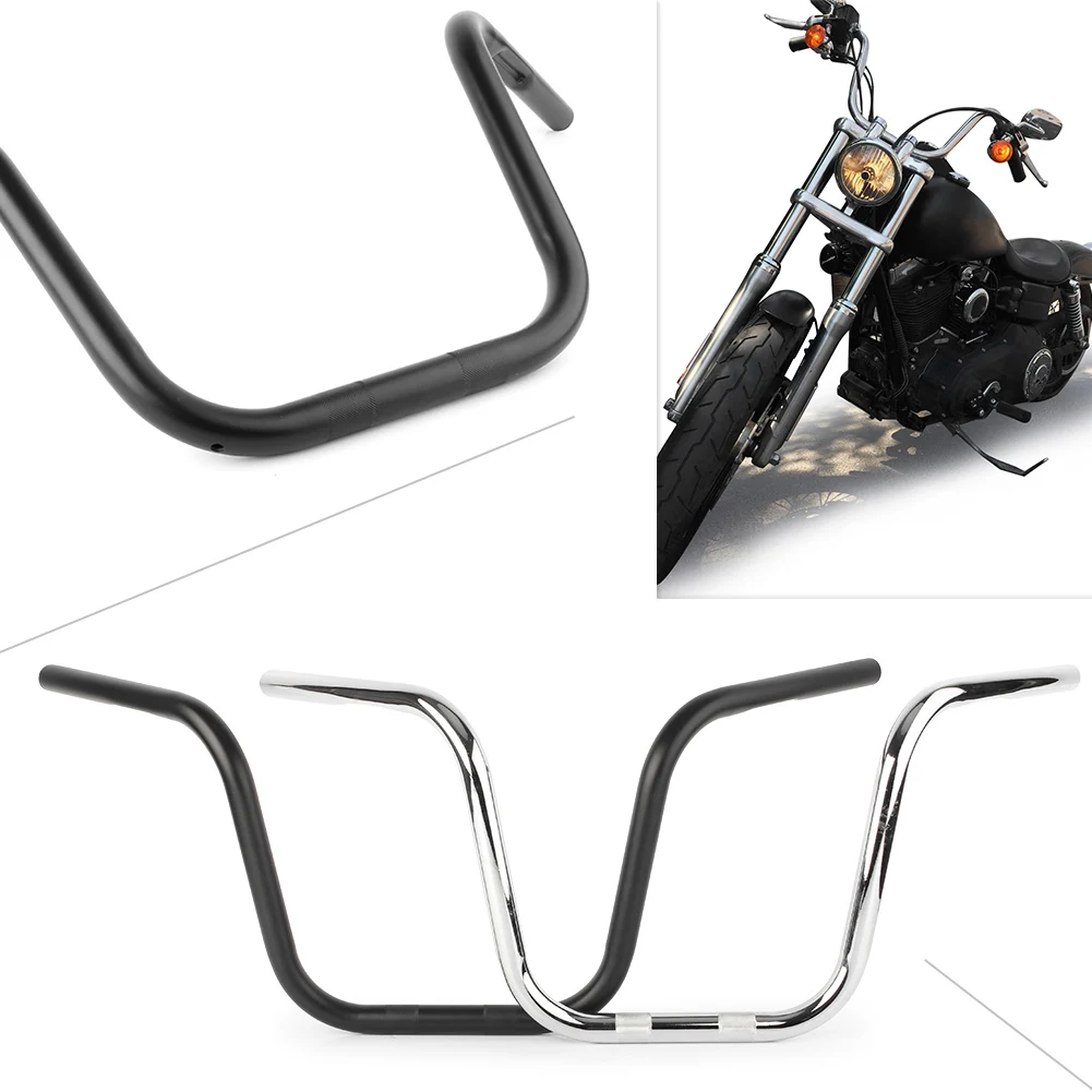 

For Harley Davidson XL FL FX FLST FXST FXR FXD FLT 12" Motorcycle Mini Ape Hanger Motorcycle Handlebar w/ Indents