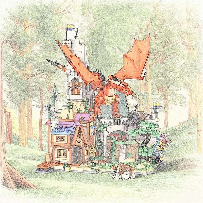 3700+ pcs The Legend of the Red Dragon Children's Educational large-scale Building blocks assembled toys Gifts for boys
