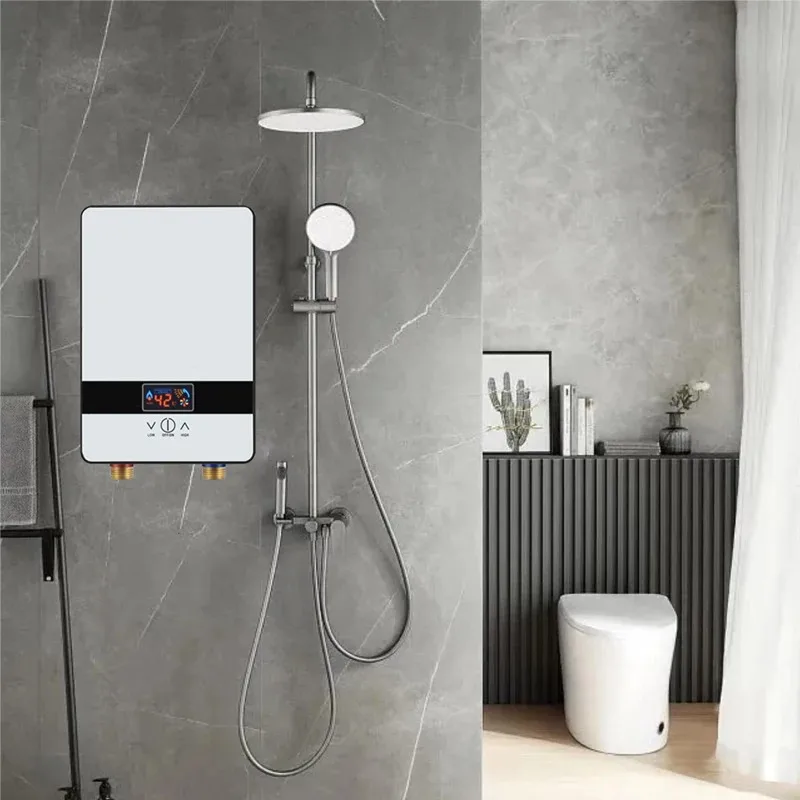 Instant Electric Water Heater 6500W 220V Thermostat Flow Heater Hot Shower Water Heating for Bathroom Kitchen