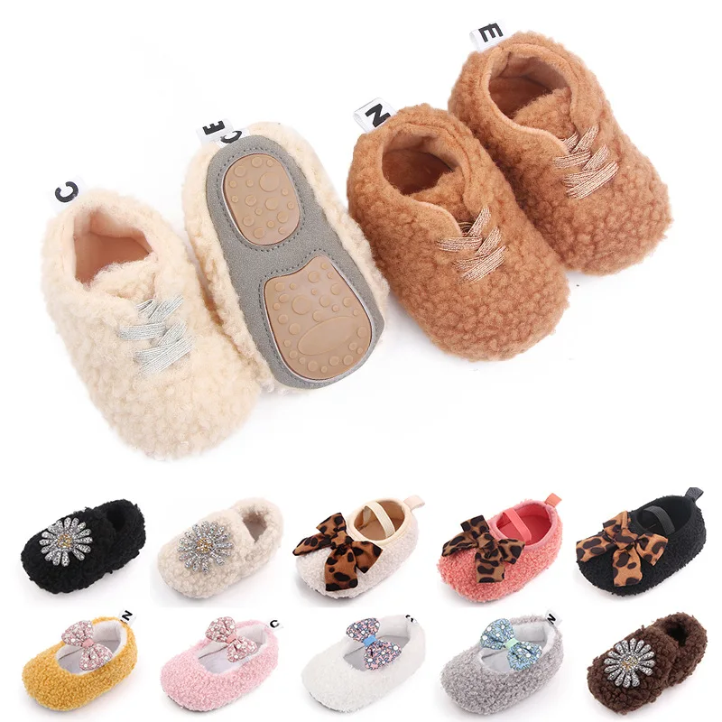 

Newborn Toddler Warm Boots Winter First Walkers baby Girls Boys Shoes Soft Sole Fur Snow Booties for 0-18M Bebe Kids Snow Boots