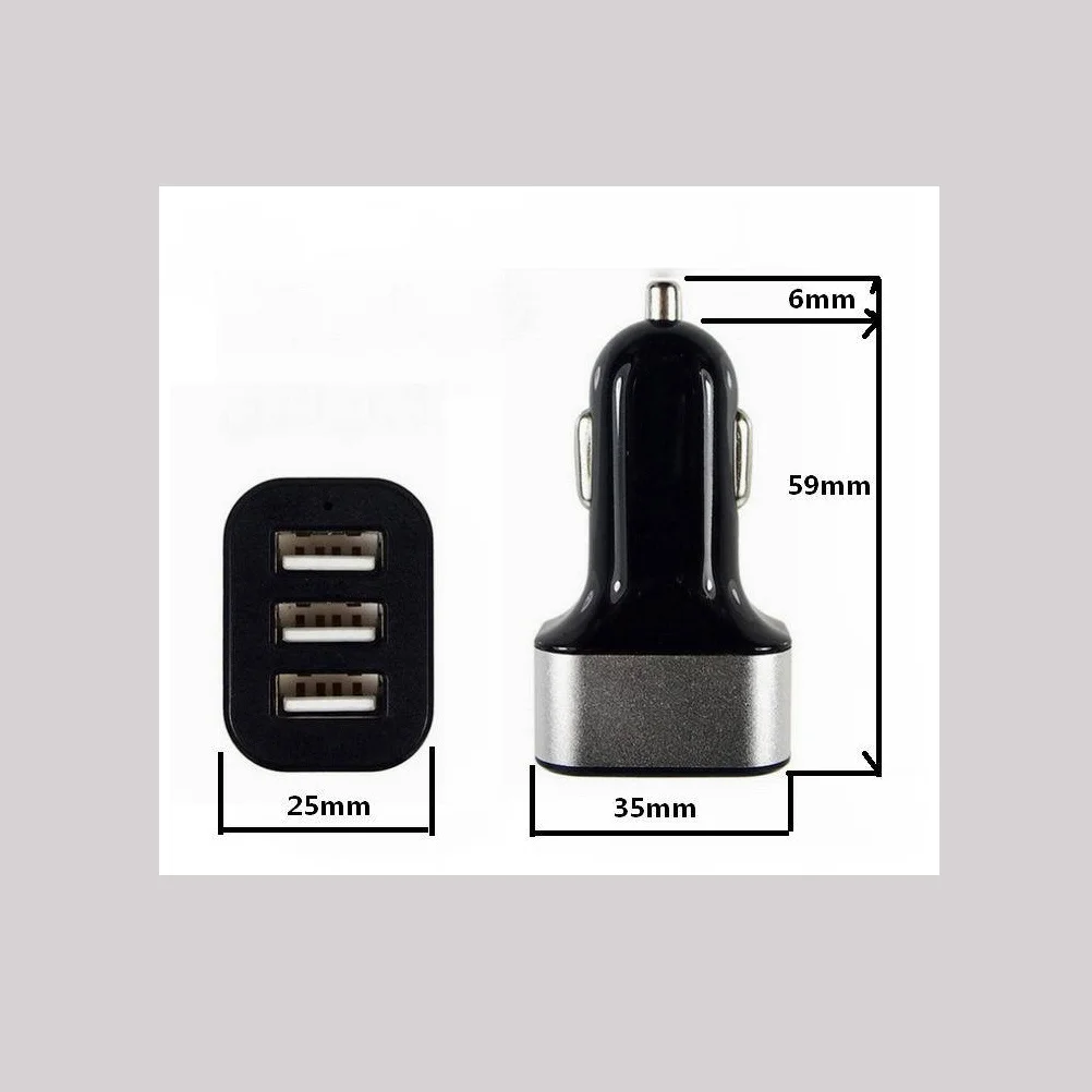 

Car Usb 2.1A Triple Port Cup Holder Adapter For Phone Tablet Digital Camera Aluminum Alloy Mini Design Black