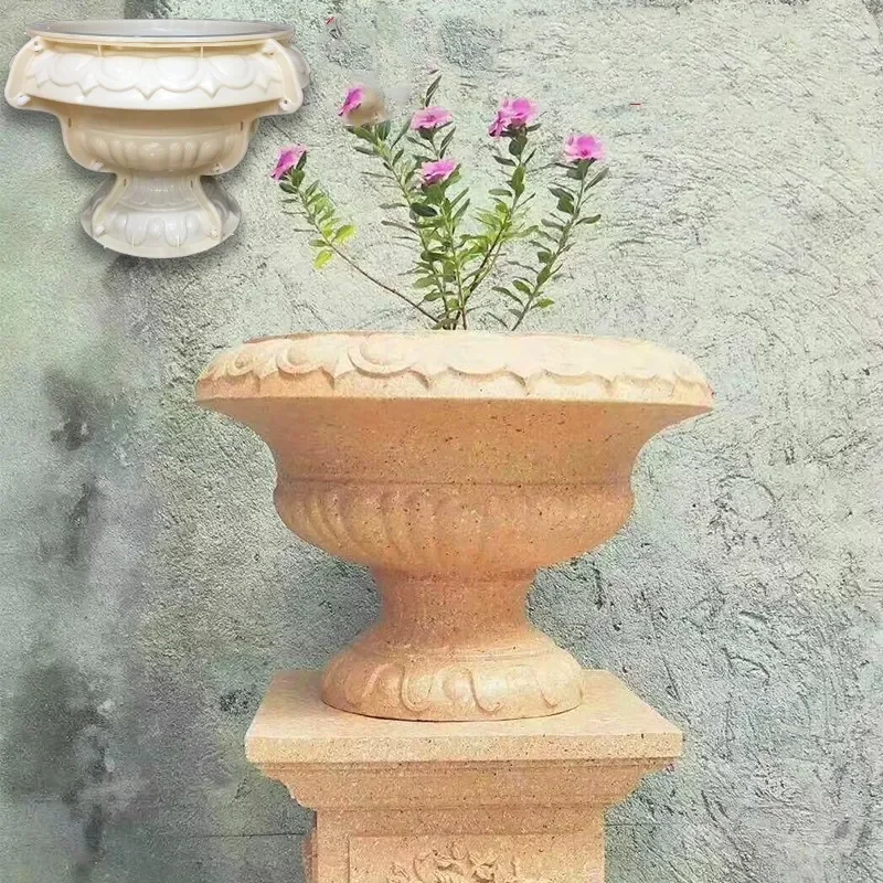 

Summer Breeze Precast Round Concrete Flower Pot Mold, Garden Vase, Planter Mouldings, Durable DIY, D 30cm/ 11.8in, 38cm/ 14.96in