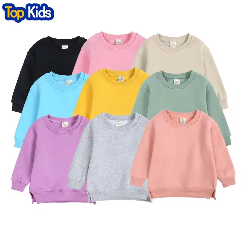 9M-7Y Winter Kids Hoodies Baby Girls Boys Custom Solid Plush Pullover Children Boys Tops Long Sleeves Sweatshirts