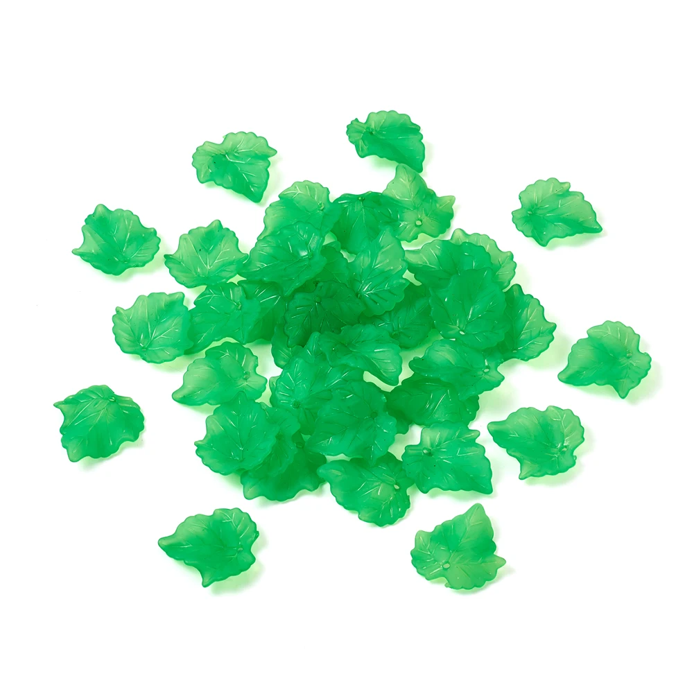 100pc Frosted Transparent Acrylic Grape Leaf Pendants For DIY Jewelry Accessories Finding Making Necklaces Bracelet Earring