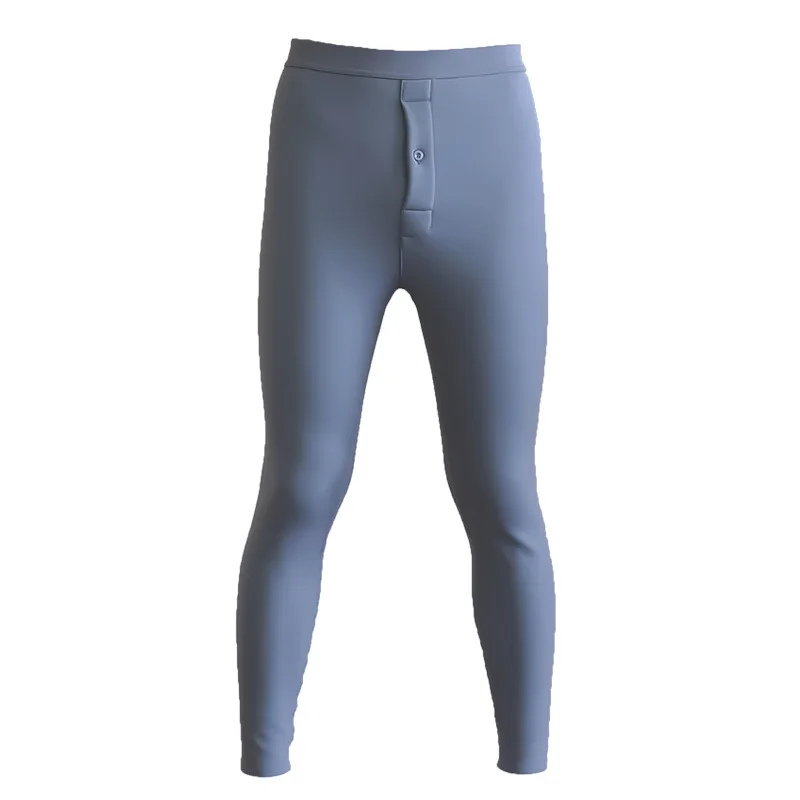 

Men's Fleece Lined Thermal Pants Solid Front Button Fly Warm Shark Leggings Stretch Soft Base Layer Tight Bottoms for Teenagers